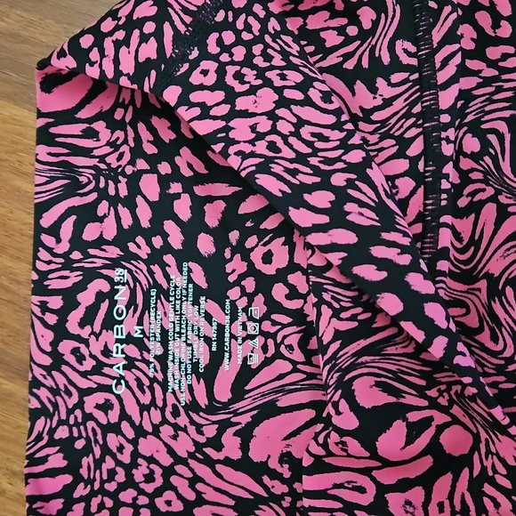 CARBON38 SET Electric Pink Swirly Leopard Print Leggings & Sports Bra~ Med, NWOT - Picture 10 of 14